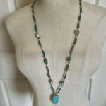 Egyptian Revival Turquoise Faience Scarab Necklace Blue Photo 2