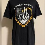 NWOT A Lost Cause Black and Yellow Graphic Chained Boyfriend Tee size medium Photo 0