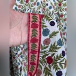 Pink chicken metallic tassel rose prints dress size large Photo 11