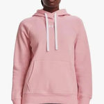 Under Armour Hoodie Womens Large Pink Loose Knit Rival Fleece Sweater Photo 0