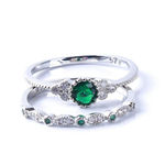 Boutique Women's Green‎ Emerald Ring Set | 925 Sterling Silver Photo 4