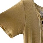 Chaser Marigold LACE UP HI LO RIB TEE Bohemian Women’s Short Sleeves Top SZ M Photo 5