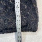 Chico's  Fuzzy Metallic‎ Sweater Sparkle Party Top Black Gold Size S Photo 2