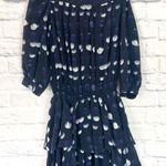 Zadig & Voltaire  Rooka navy blue polka dot silk ruffle mini dress large Photo 0