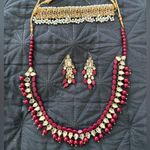 Indian Pakistani complete wedding Jewelry Set Red Photo 0