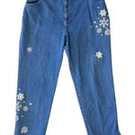 Quacker Factory VINTAGE  Snowflake Embroidered Jeans Photo 0