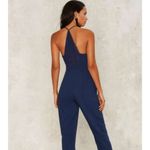 Nasty Gal Blue Deep Plunge Jumpsuit Photo 2