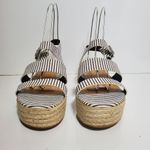 Bamboo  Blue White Striped Rope Platform Sandal 10 Photo 1