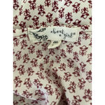 About A Girl Women Top M Maroon Flouncy Hem Floral Print Boho Festival Hippie Photo 1