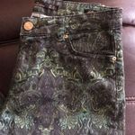 ZARA  Green Paisley Print Slim Fit Jeans Photo 3