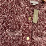 J.Crew Parisian Red Cropped Fringe Trim Lady Jacket Old Money Marled Yarn Sz M Photo 3