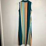 Cuddl Duds  Maxi Dress Flexwear Polo Tank Everglade Stripe Small Photo 6