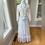 Vintage Gunne Sax By Jessica Blue White Floral Laced Prairie Dress Sz 7 AS IS Photo 6