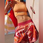 Free People NEW FP Movement The Long Shot Printed Shorts Firey Combo Pink Orange Photo 2