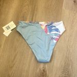 Roxy Women's Pop Surf Reversible Mid Waist Bikini Bottom Blue Tie Dye Beach Photo 11