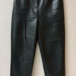Wilfred Aritzia  Women Size 4 Black Faux Vegan Leather Straight Leg Melina Pants‎ Photo 0
