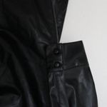 ZARA Faux Leather Long Sleeve Wrap Dress Photo 3