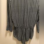 Indah Ironwood Black and White Nobel Stripe Button Front Collared Romper Size XS Photo 9