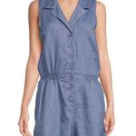 Saks 5th Avenue Saks Fifth Ave Linen Romper Size XL Blue Chambray beach coastal gauzy po… Photo 0