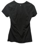 Greys Anatomy Women Scrub Top XS Black Animal Trim Stretch Medical Uniform Nurse Photo 1