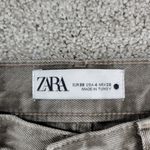 ZARA The Straight Cropped Womens Jeans US 4 / EU 36 Khaki Med Wash Mid Rise New Photo 2