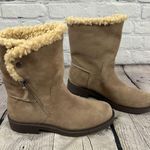 Clarks Collection by Opal Zip Convertible Faux Sherpa/Fur Boots Suede Pebble 8M Photo 1