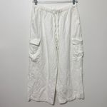 Gap Linen-Cotton Cargo Pull On Wide Leg Pants Size Large White Photo 1