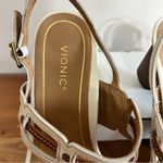 Vionic Women’s  Zaphira Heeled Sandals Tan & Cream Size 8 Block Heel Photo 4