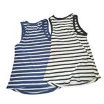 Old Navy Tank Bundle - Striped Sleeveless Tank Tops - Blue and Black Photo 4