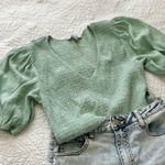 Nine West Mint Green Puff Sleeve Top Photo 0