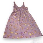 Hippie Rose NWT  Women's Floral Print Calf Midi satin slip Dress Purple L Photo 6
