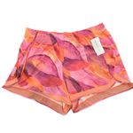 Athleta Womens Size 3X NWT Printed Mesh Racer Run Shorts 4" Pink Orange Stretch Photo 2