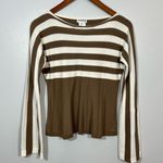 SONIA RYKIEL Paris Taupe Brown Striped Sweater Size 38 Photo 0