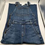 Rag and Bone  Denim Raw-Hem Cropped Kick Flare Overalls Photo 4