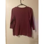 st. john's bay St John’s Bay Maroon 3/4th Sleeve V Neck Top Size Medium Photo 1
