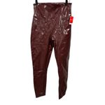 Spanx  Faux Patent Leather Leggings Large Burgundy‎ Ruby Photo 5