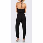 SheIn Surplice Halter Top Jogger Leg Jumpsuit Black Small Photo 2