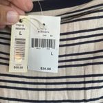 Max Studio  Women’s Maxi Pencil Skirt Tan Navy Blue Stripes Size Large Lined Photo 2