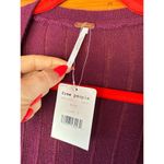 Free People NWT  Wine Purple Ribbed Long line Cardigan Topper Loungewear Size S Photo 3