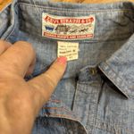 Levi's Levi Sierra Humps And Saddlery Chambray Pearl Snap Orange Tab Shirt Medium VTG Photo 4