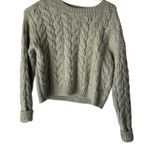Jessica Simpson Cable Knit Sweater Green Pullover Soft Coquette Fisherman Photo 0