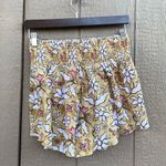 Aerie Womens Shorts Beige Tan Pink Floral Smocked Waist Flowy Size Medium Photo 2