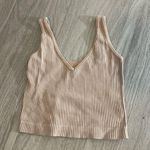 Aura  Tan Ribbed Women's Top Photo 0