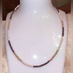 Seed Bead Neutral Tone Necklaces With Silver Tone Cat Charm Photo 3