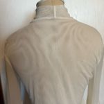 Guess  Women's V-Neck Bell Sleeve Blouse White Gold Ring Detail M Photo 4