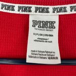 PINK Victoria's‎ Secret Size Small Top Shirt Red Waffle Weave Holiday Sleepwear Photo 5
