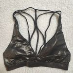 PINK - Victoria's Secret Pink Victoria Secret Gold/Black Sparkle Ultimate Racerback Sport Bra SZ SMALL Photo 3