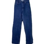 ZARA Straight Wide Leg High Rise Extra Long Casual Denim Jean 4 Dark Blue Wash Photo 11