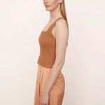 Vince Womens Sweater Small Honey Square Neck Blend Crochet Knit Camisole Tank Photo 2