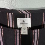 Dress Barn  NWT Women's Black Metallic Stripe Tie Front Boho Glam Top - Size XLP Photo 3